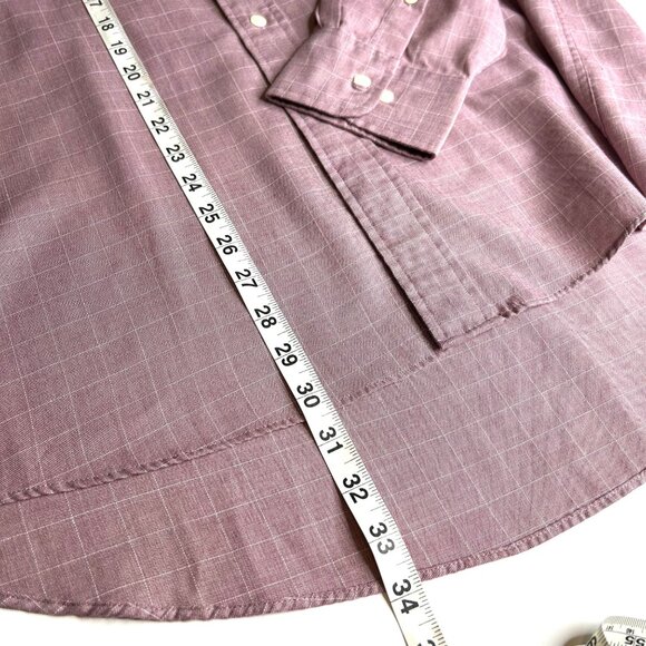 Men's IZOD Button Down Large 16 1/2 34/35 Maroon Long Sleeve Shirt - Picture 4 of 8